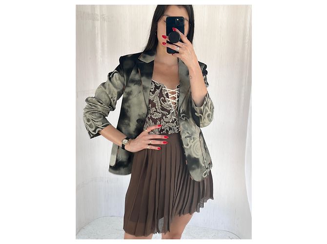 Autre Marque Blazer Citta Estampado Negro y Gris de Algodón - vista 2