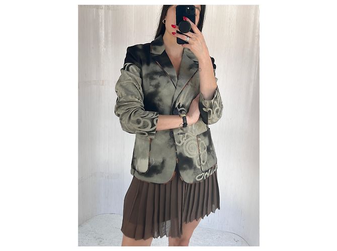 Autre Marque Blazer Citta Estampado Negro y Gris de Algodón - vista 3