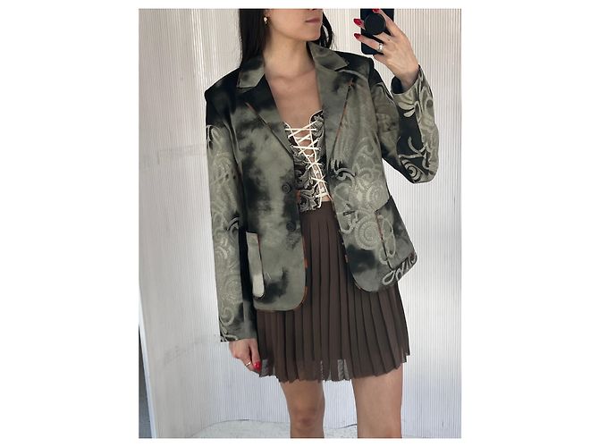 Autre Marque Blazer Citta Estampado Negro y Gris de Algodón - vista 6