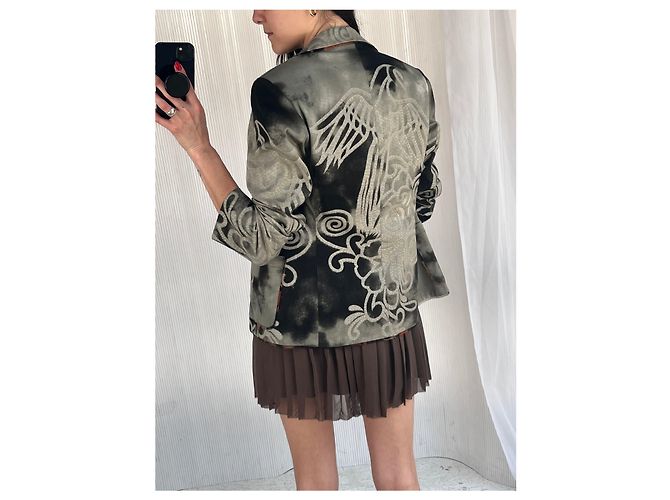 Autre Marque Blazer Citta Estampado Negro y Gris de Algodón - vista 7