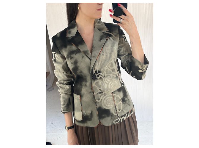 Autre Marque Blazer Citta Estampado Negro y Gris de Algodón - vista 8