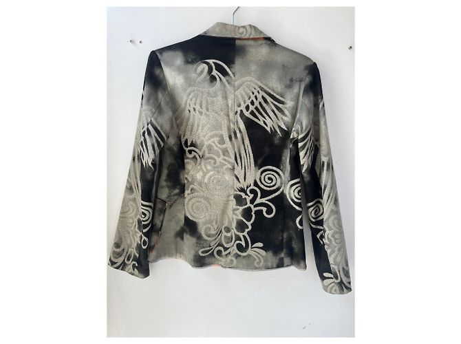 Autre Marque Blazer Citta Estampado Negro y Gris de Algodón - vista 9