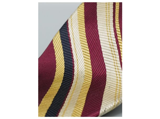 Dior Corbata Granate e Rayas Amarelas e Negras Vermelho - vista 2