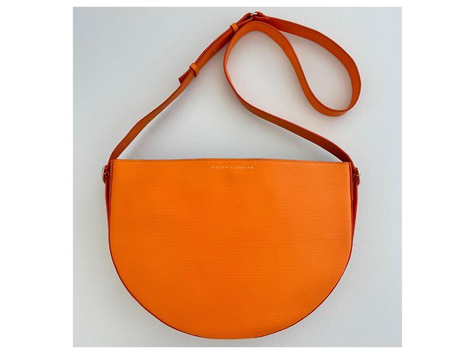 Borsa a mezzaluna di Victoria Beckham Arancione - vista 2