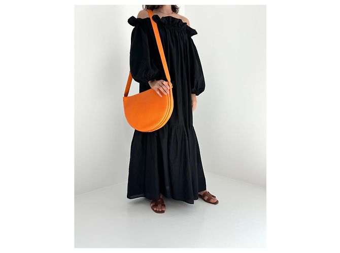 Borsa a mezzaluna di Victoria Beckham Arancione - vista 3