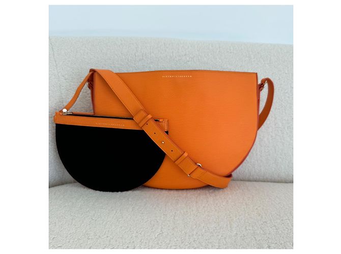 Borsa a mezzaluna di Victoria Beckham Arancione - vista 4