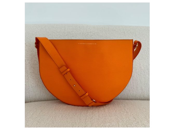 Borsa a mezzaluna di Victoria Beckham Arancione - vista 7