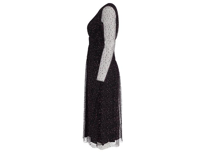 Escada Midikleid mit transparenten Ärmeln aus schwarzem Polyester - Ansicht 2
