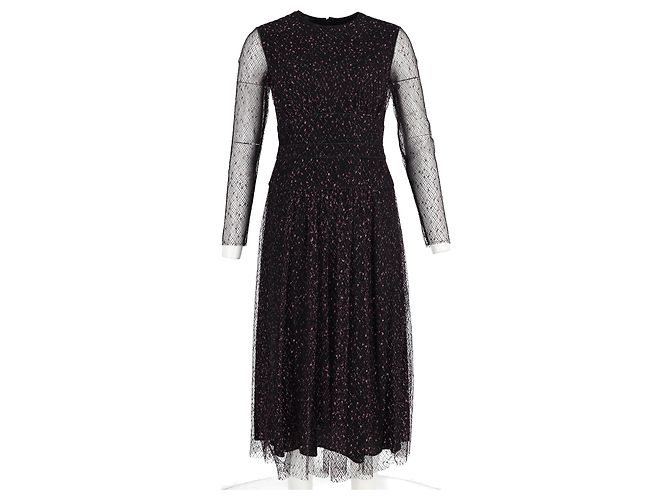 Escada Midikleid mit transparenten Ärmeln aus schwarzem Polyester - Ansicht 4