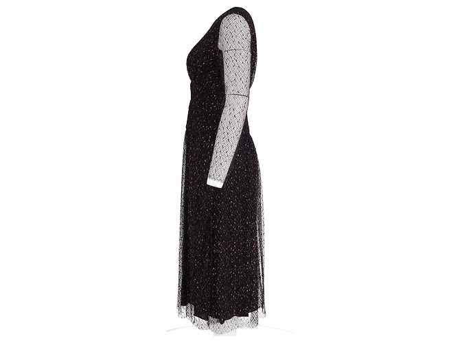 Escada Midikleid mit transparenten Ärmeln aus schwarzem Polyester - Ansicht 5