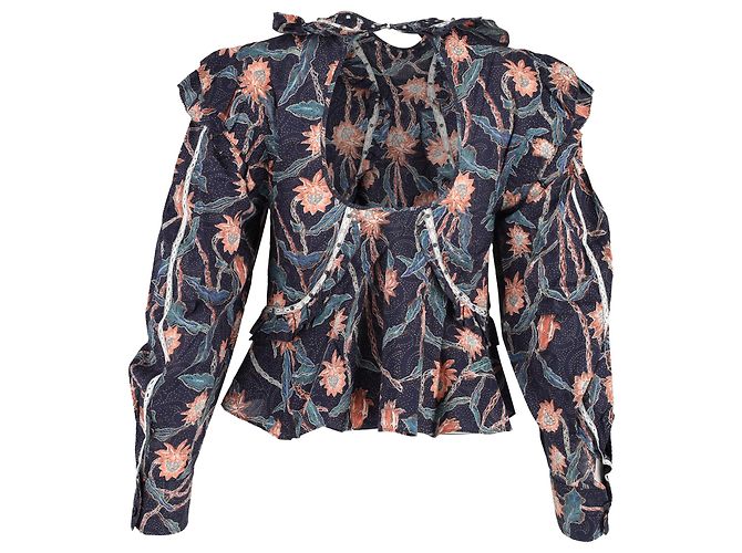 Blusa con cuello redondo de Isabel Marant en algodón con estampado floral Impresión de pitón - vista 3