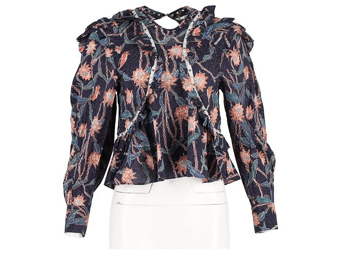 Blusa con cuello redondo de Isabel Marant en algodón con estampado floral Impresión de pitón - vista 4