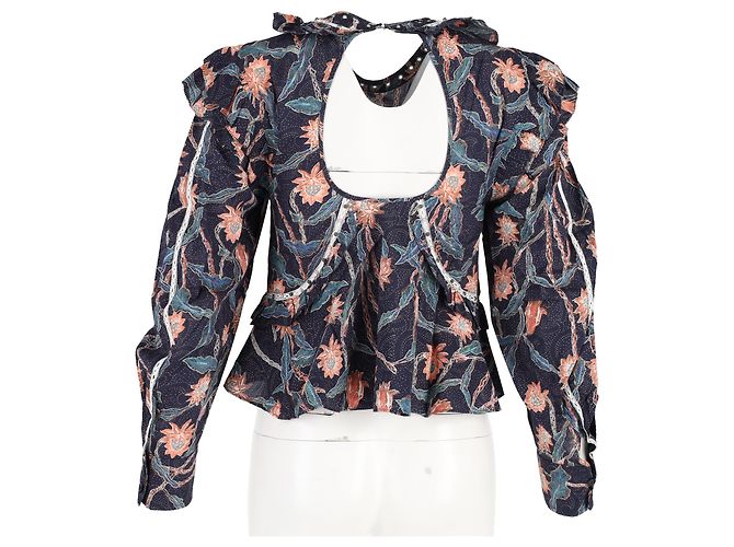 Blusa con cuello redondo de Isabel Marant en algodón con estampado floral Impresión de pitón - vista 6