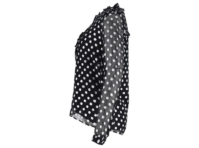 Autre Marque Dodo Bar Or Polka Dot Bluse aus schwarzer Viskose - Ansicht 2