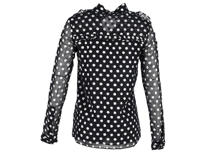 Autre Marque Dodo Bar Or Polka Dot Bluse aus schwarzer Viskose - Ansicht 3
