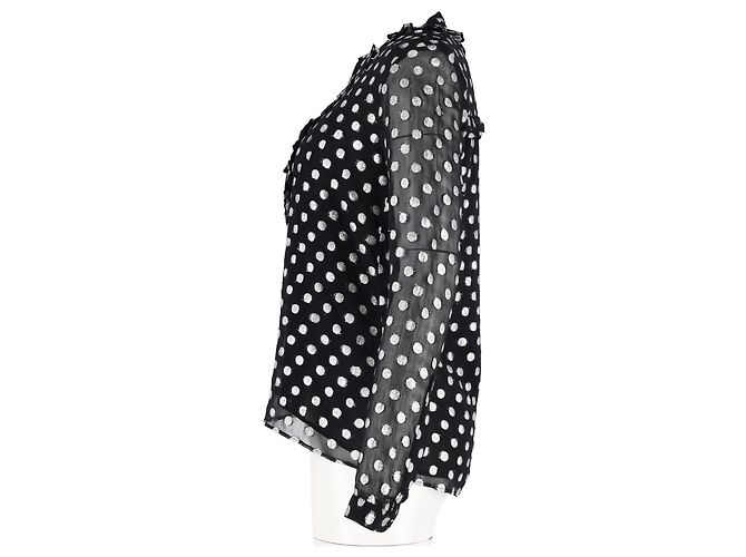 Autre Marque Dodo Bar Or Polka Dot Bluse aus schwarzer Viskose - Ansicht 5
