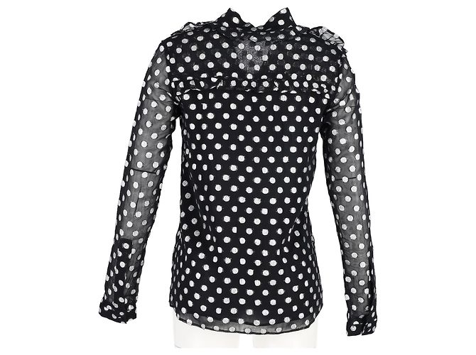 Autre Marque Dodo Bar Or Polka Dot Bluse aus schwarzer Viskose - Ansicht 6