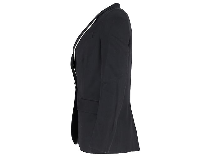 Stella Mc Cartney Blazer Stella McCartney con finiture a contrasto in lana nera - vista 2