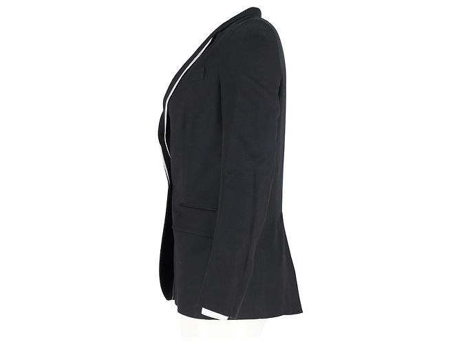 Stella Mc Cartney Blazer Stella McCartney con finiture a contrasto in lana nera - vista 5