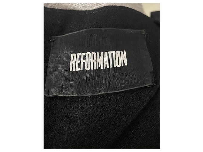 Tuta Reformation con scollo quadrato in viscosa nera Nero - vista 3