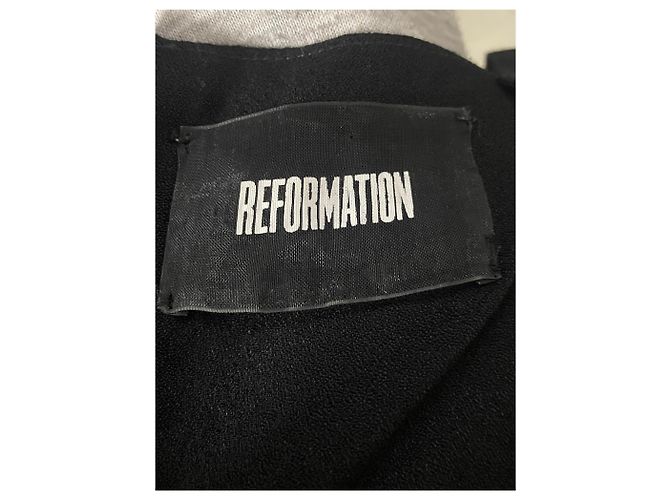 Tuta Reformation con scollo quadrato in viscosa nera Nero - vista 6