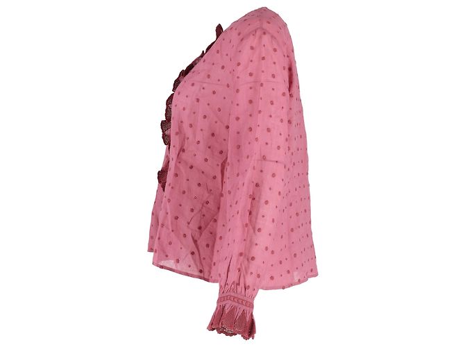 Isabel Marant Polka Dot Bluse aus rosa Baumwolle Pink - Ansicht 2