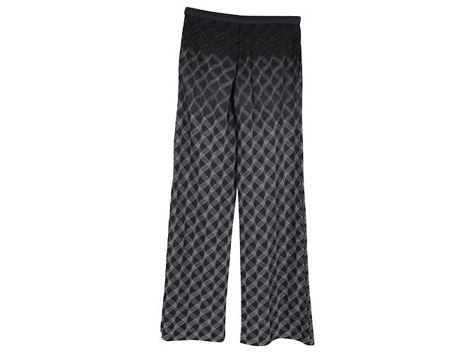 Calça de perna larga estampada Missoni em rayon preto - vista 2