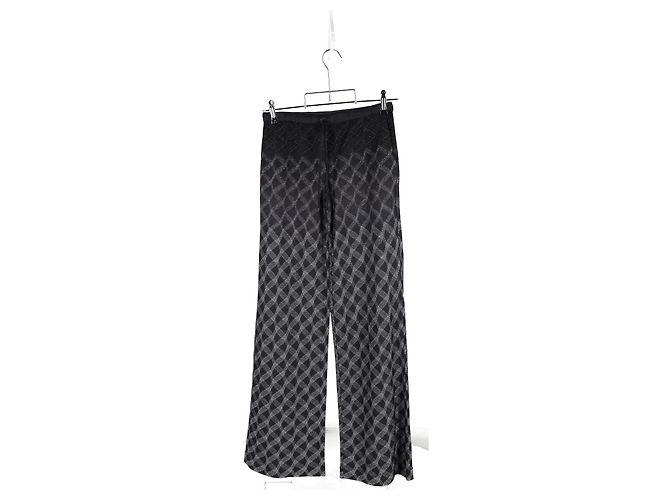 Calça de perna larga estampada Missoni em rayon preto - vista 4