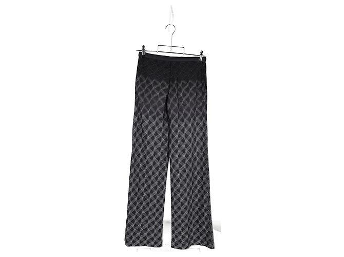 Calça de perna larga estampada Missoni em rayon preto - vista 5