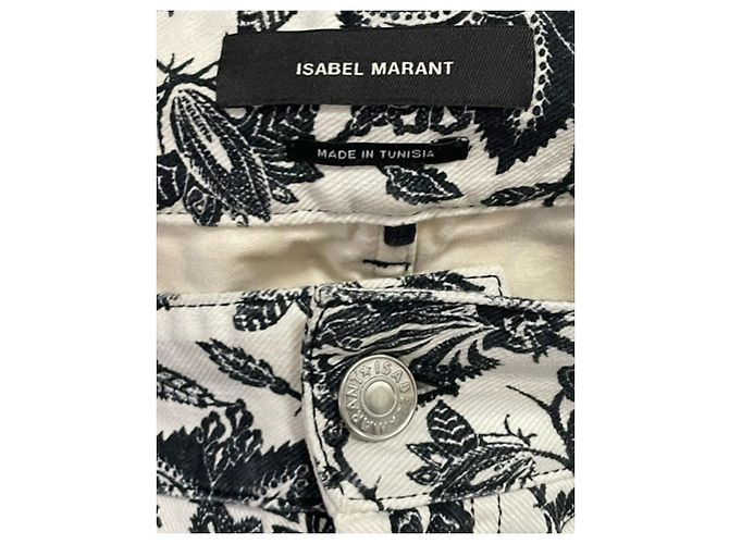 Jeans cropped con stampa floreale Isabel Marant Lorrick in cotone bianco - vista 3