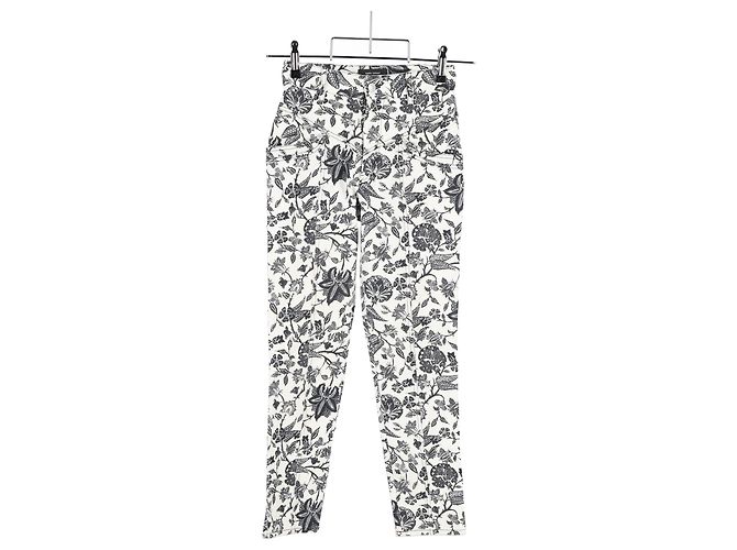 Jeans cropped con stampa floreale Isabel Marant Lorrick in cotone bianco - vista 4