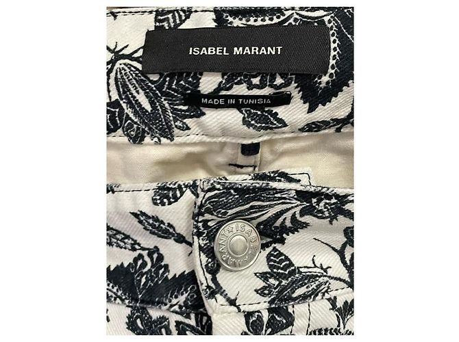 Jeans cropped con stampa floreale Isabel Marant Lorrick in cotone bianco - vista 6