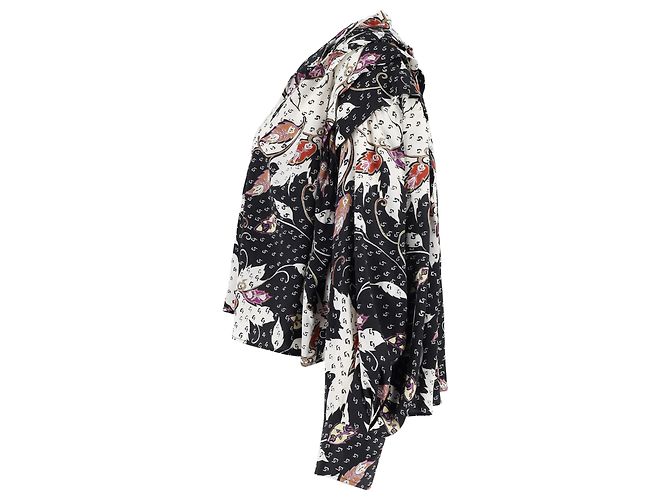 Camicetta Ricky In Crepe De Chine Stampata Con Volant Di Isabel Marant In Seta Multicolor Stampa python - vista 2