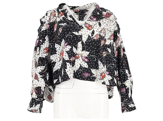 Camicetta Ricky In Crepe De Chine Stampata Con Volant Di Isabel Marant In Seta Multicolor Stampa python - vista 4