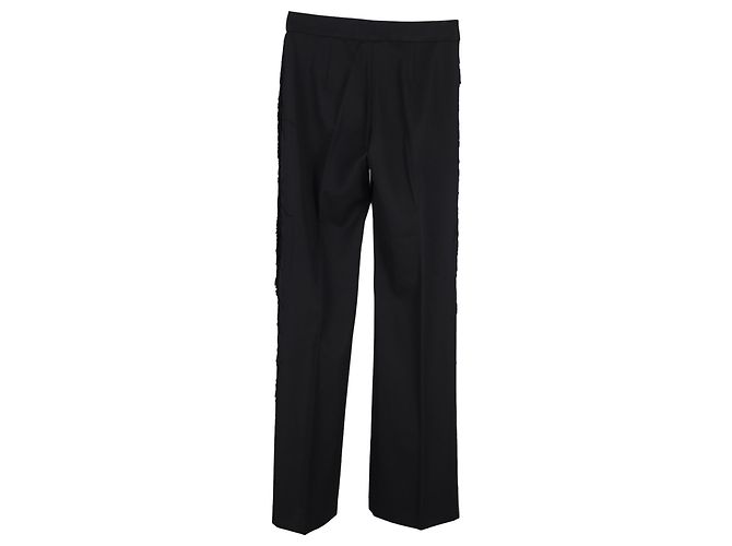 Stella Mc Cartney Pantalones con flecos de lana negra de Stella McCartney Negro - vista 2