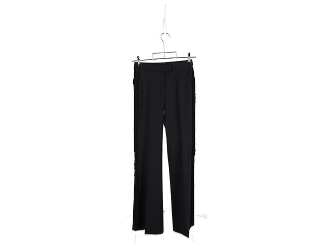 Stella Mc Cartney Pantalones con flecos de lana negra de Stella McCartney Negro - vista 4