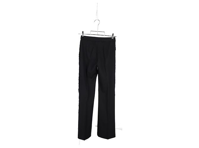 Stella Mc Cartney Pantalones con flecos de lana negra de Stella McCartney Negro - vista 5