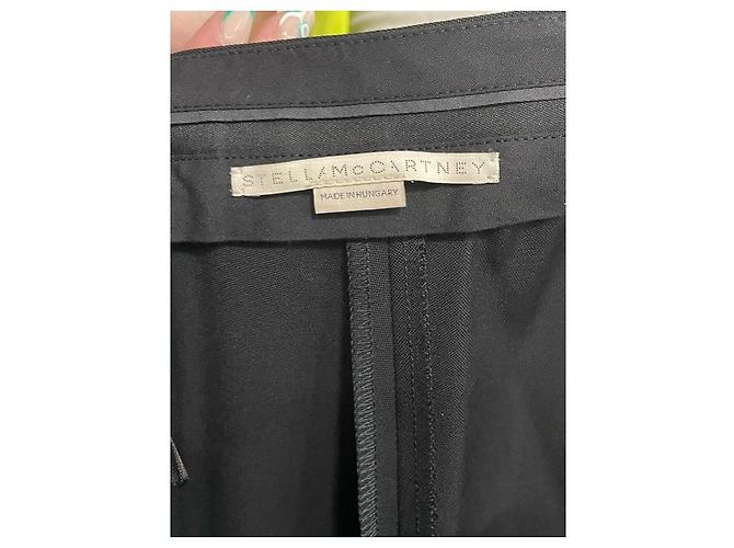 Stella Mc Cartney Pantalones con flecos de lana negra de Stella McCartney Negro - vista 6