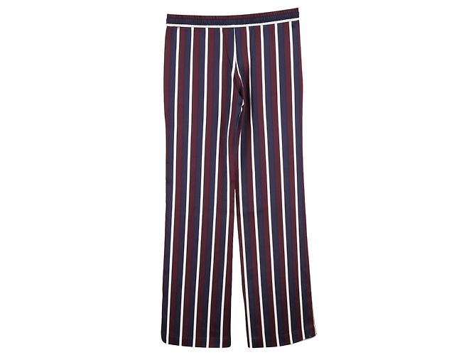 Pantaloni a gamba larga Joseph a righe in seta multicolor Stampa python - vista 2