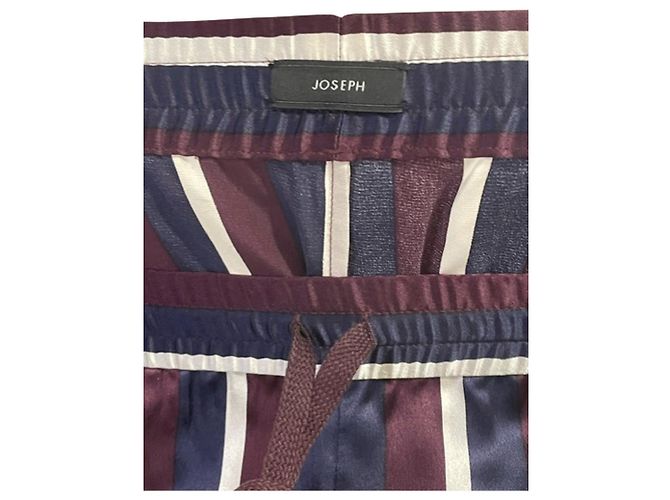 Pantaloni a gamba larga Joseph a righe in seta multicolor Stampa python - vista 3