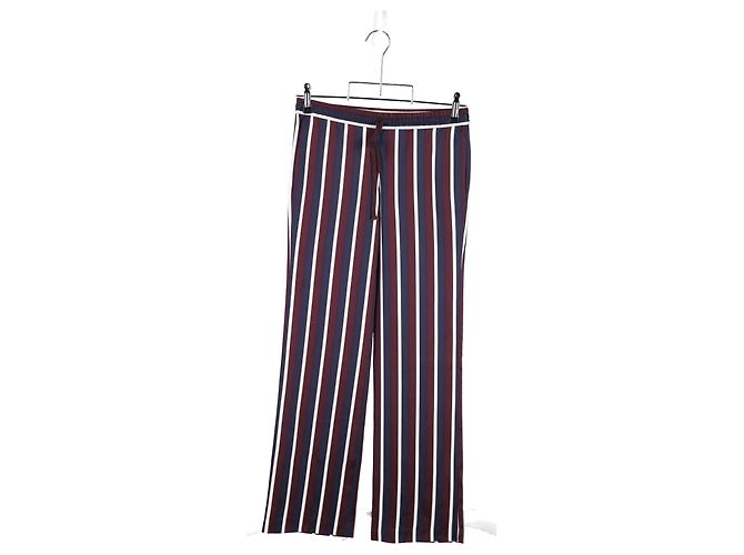 Pantaloni a gamba larga Joseph a righe in seta multicolor Stampa python - vista 4