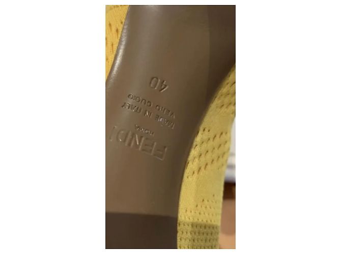 Fendi FFrame Stiefel gelb Jacquard - Ansicht 3