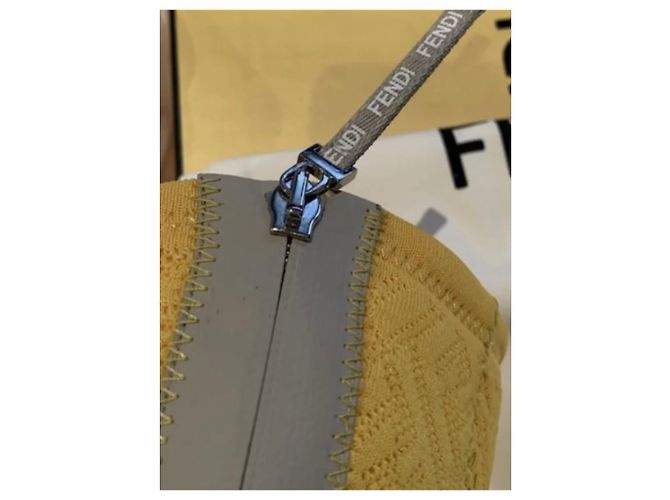 Fendi FFrame Stiefel gelb Jacquard - Ansicht 5
