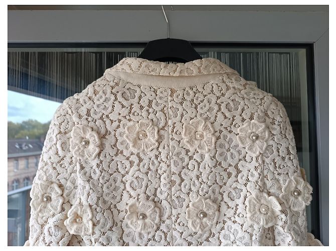 Chloé Spitzenjacke Creme Baumwolle Roh - Ansicht 10