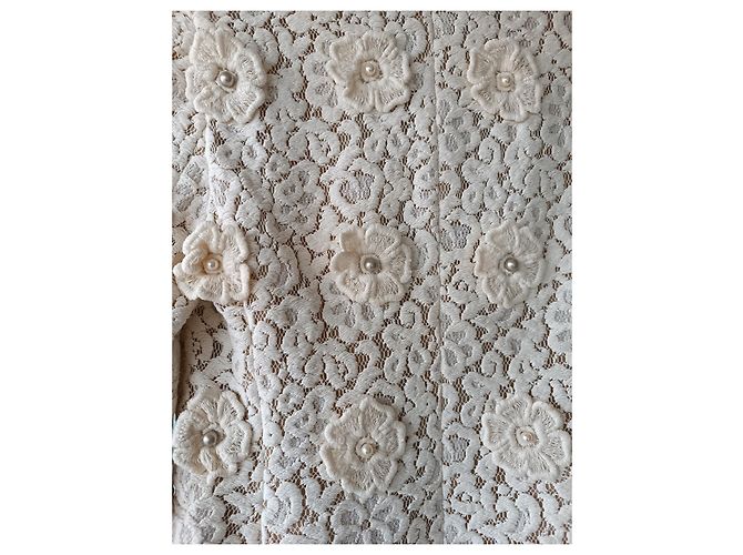Chloé Spitzenjacke Creme Baumwolle Roh - Ansicht 12