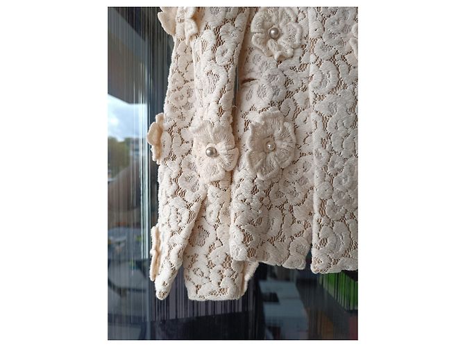 Chloé Spitzenjacke Creme Baumwolle Roh - Ansicht 13