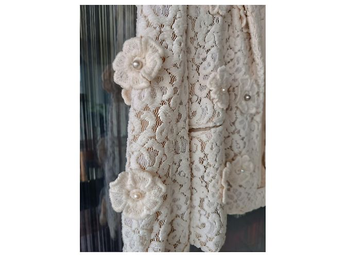Chloé Spitzenjacke Creme Baumwolle Roh - Ansicht 5