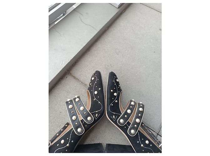 Décolleté Sam Edelman in pelle nera con perle Nero Multicolore - vista 11