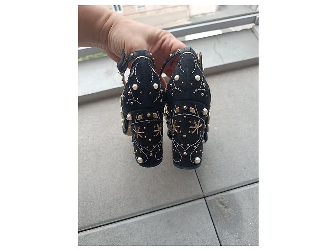 Décolleté Sam Edelman in pelle nera con perle Nero Multicolore - vista 12