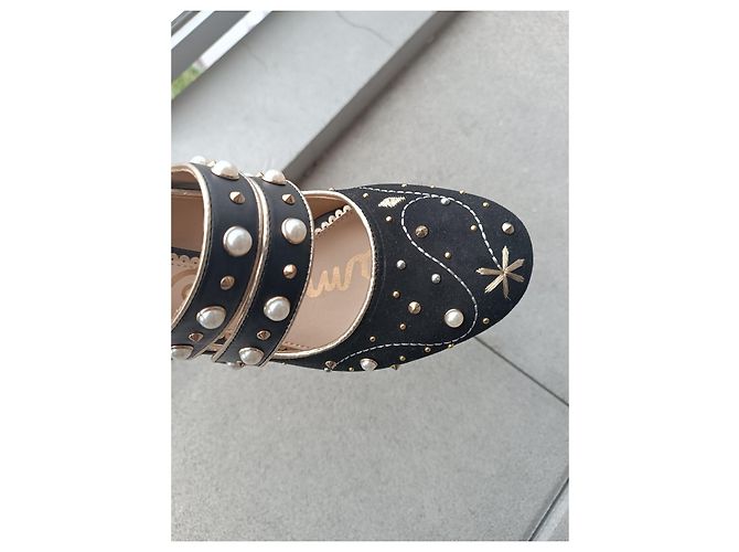 Décolleté Sam Edelman in pelle nera con perle Nero Multicolore - vista 4